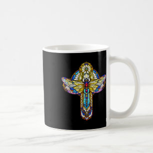 Taza De Café Dragón Libélula Groovy Cruz Biblia Cristiana Relig