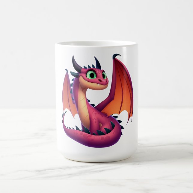 Taza De Café Dragón personalizado morado/rojo (Centro)