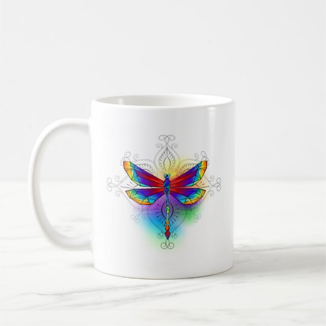 Taza De Café Dragón poligonal arcoiris (Izquierda)