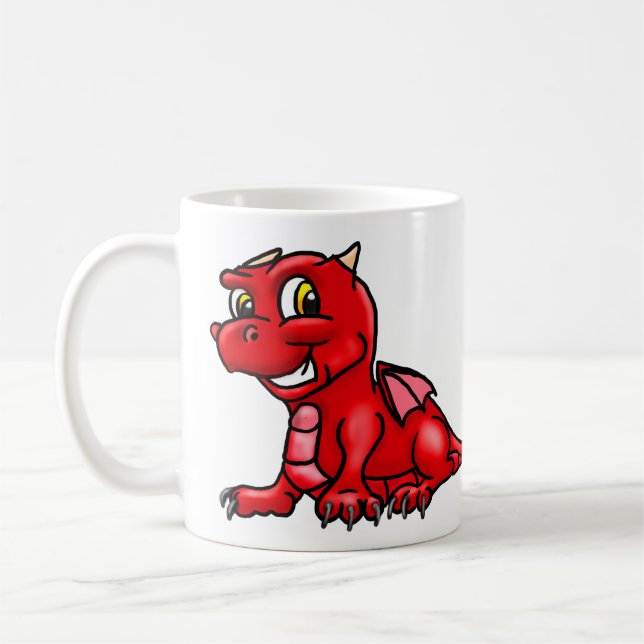 Taza De Café Dragón rojo brillante (Izquierda)