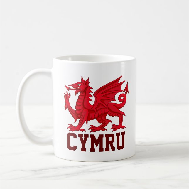 Taza De Café Dragón rojo de Gales (Y Ddraig Goch) (Izquierda)