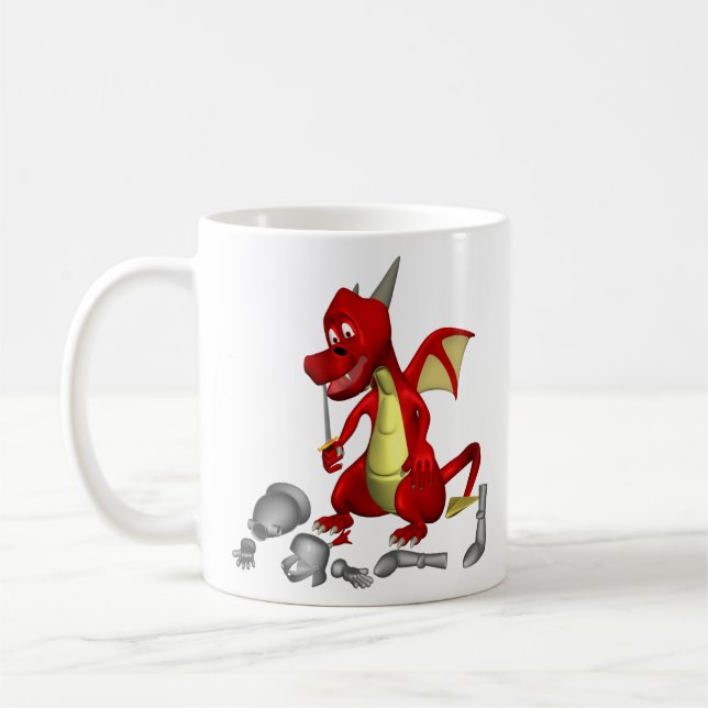 Taza De Café Dragón Rojo recogiendo al caballero del Hueso Dien (Izquierda)