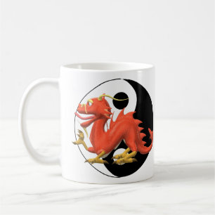 Taza De Café Dragón Rojo Yin-yang