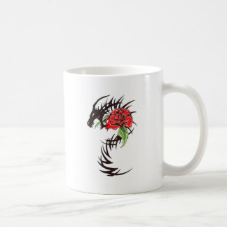 Taza De Café dragón tribal con el rosa
