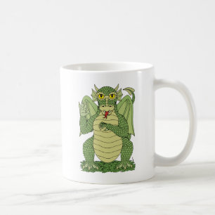 Taza De Café Dragón verde lindo