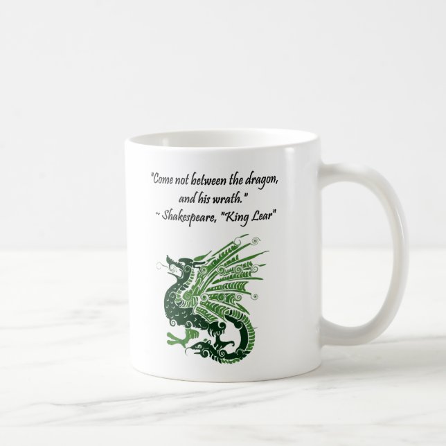 Taza De Café Dragón y su ira Shakespeare Rey Lear Personalizado (Derecha)