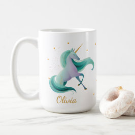 Taza De Café Dragón y unicornio leyendo música - Regalo del ama