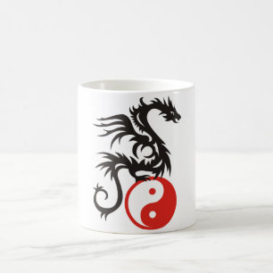Taza De Café Dragón Yin y Yang