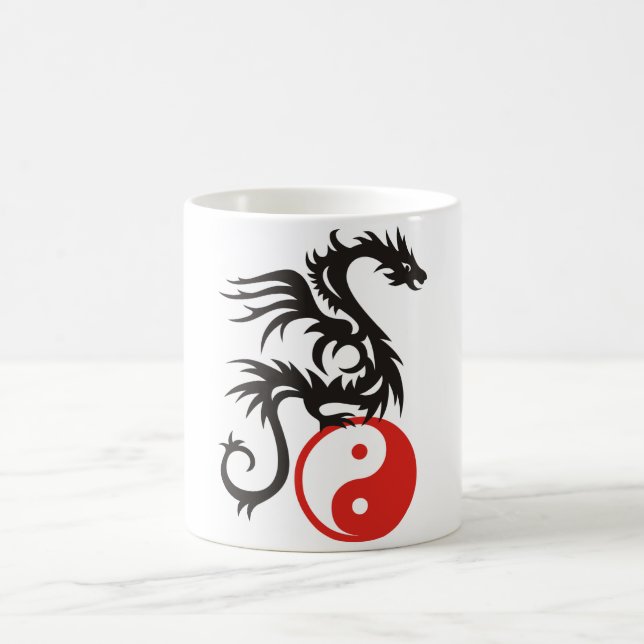 Taza De Café Dragón Yin y Yang (Centro)
