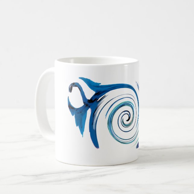 Taza De Café Dragones azules de animales de fantasía (Anverso izquierdo)