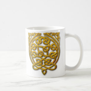 Taza De Café Dragones de nudo celta - Oro