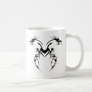 TAZA DE CAFÉ DRAGONES GEMELOS TRIBALES