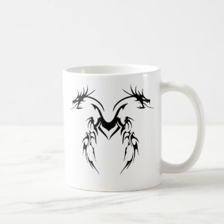 TAZA DE CAFÉ DRAGONES GEMELOS TRIBALES