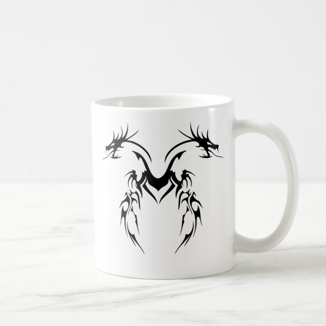 TAZA DE CAFÉ DRAGONES GEMELOS TRIBALES (Derecha)