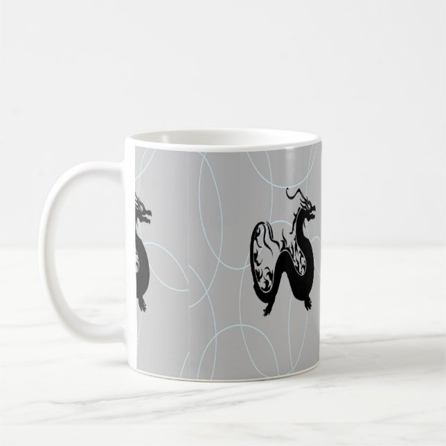 Taza De Café dragones negros en gris (Izquierda)