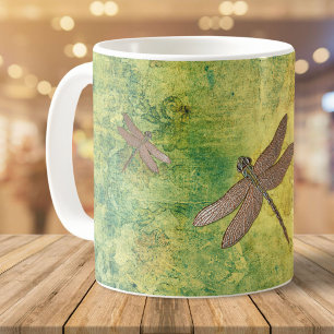 Taza De Café Dragonetas de bronce en problemas de la tierra