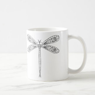 Taza De Café Dragonflies and Lilies Mug to Paint