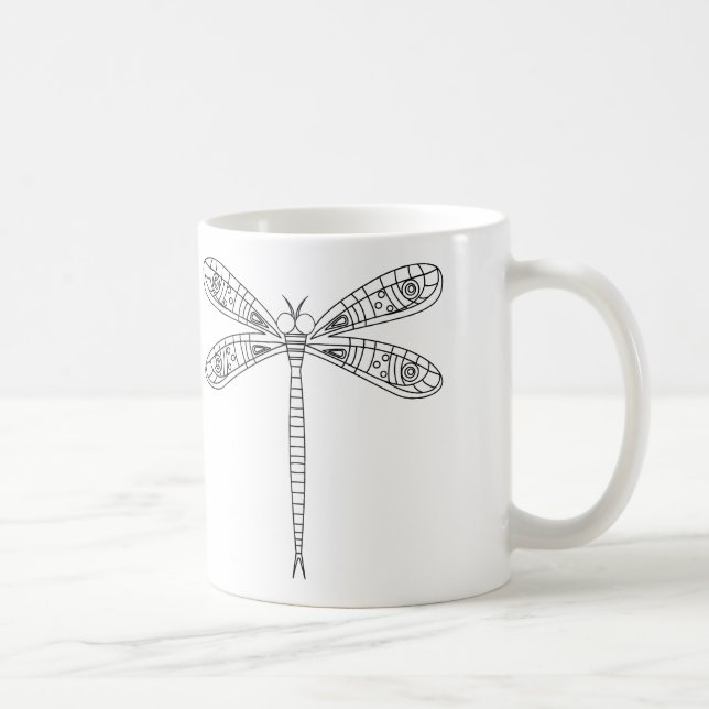 Taza De Café Dragonflies and Lilies Mug to Paint (Derecha)