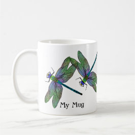 Taza De Café Dragonflies del emperador colorido personalizado