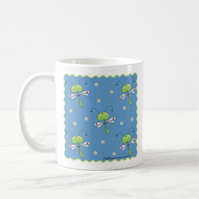 Taza De Café Dragonflies y Daisies (Izquierda)
