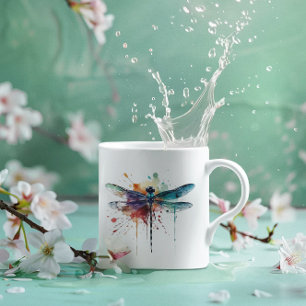 Taza De Café Dragonfly acuático vibrante