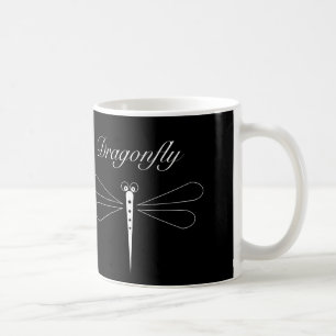 Taza De Café Dragonfly - Black 11 oz Classic White Mug