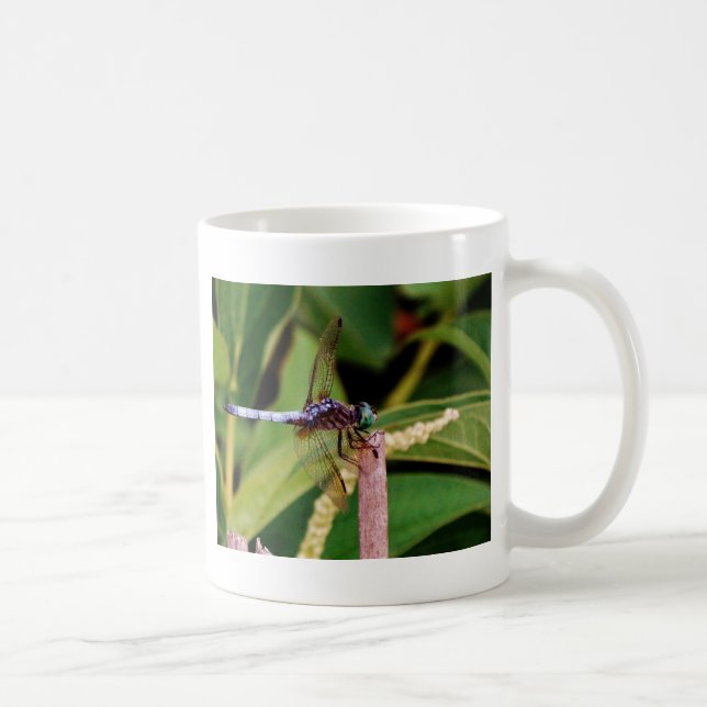 Taza De Café Dragonfly con flores blancas (Derecha)