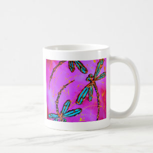 Taza De Café Dragonfly Flit Electric Pink