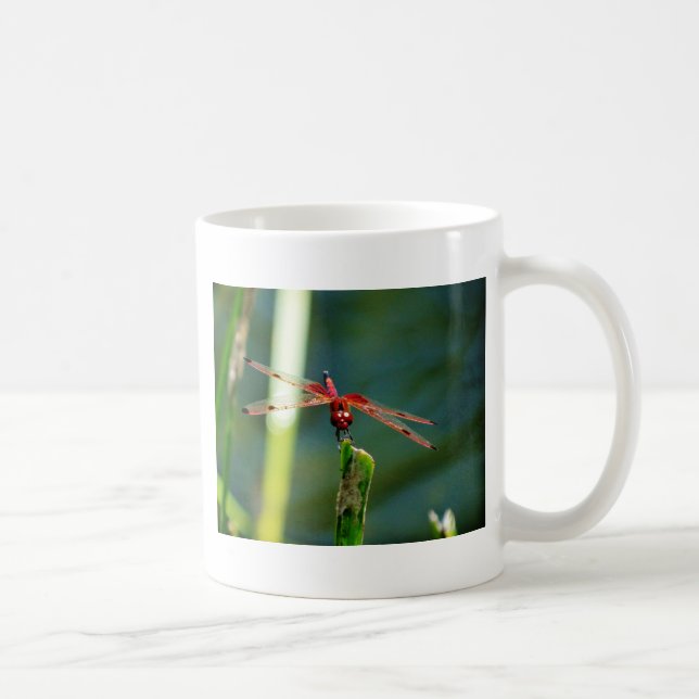 Taza De Café Dragonfly Frontal Rojo y Negro (Derecha)