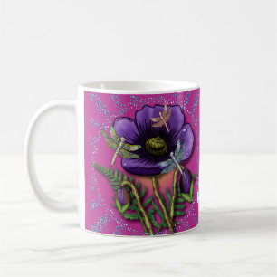 Taza De Café Dragonfly púrpura Poppy