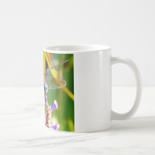 Taza De Café Dragonfly verde azulado y púrpura