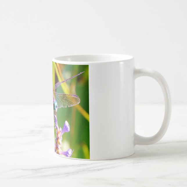 Taza De Café Dragonfly verde azulado y púrpura (Derecha)