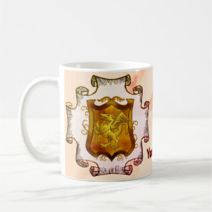 Taza De Café Dragons Shield Family Crest Surname
