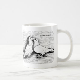 Taza De Café Dragoon Pigeons White Pair