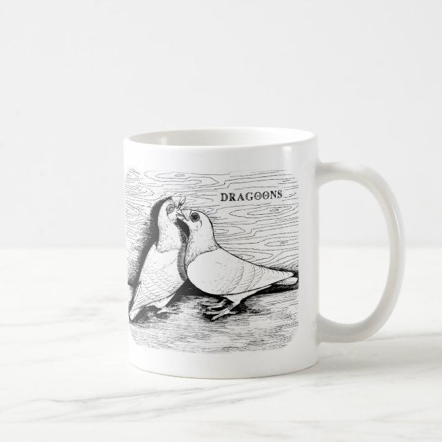 Taza De Café Dragoon Pigeons White Pair (Derecha)
