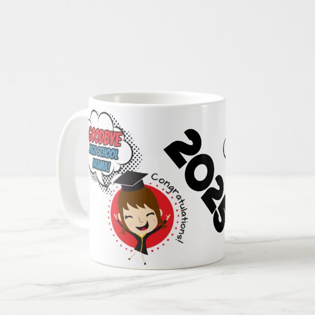 Taza De Café Drama escolar de Goodbye - Graduation Mug 2025 (Anverso izquierdo)