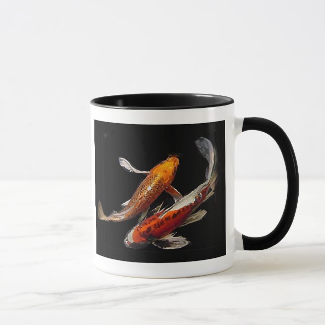 Taza de café dramática de los pares de Koi (Derecha)