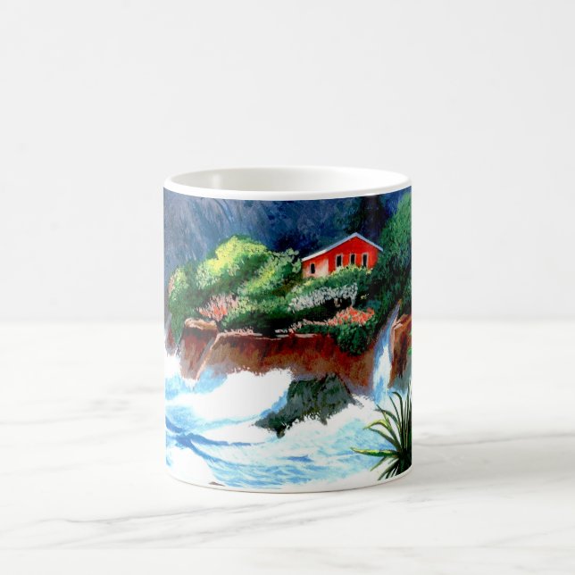 Taza De Café Dramática Isla Paraíso Café Mug (Centro)