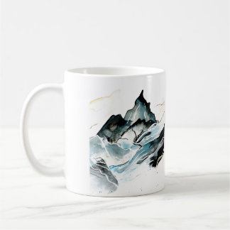 Taza De Café Dramática pintura de montaña