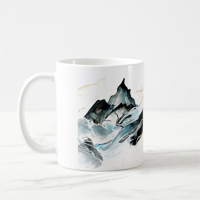 Taza De Café Dramática pintura de montaña (Izquierda)