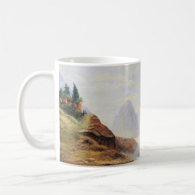 Taza De Café Dramáticas olas golpean una costa rocosa (Izquierda)