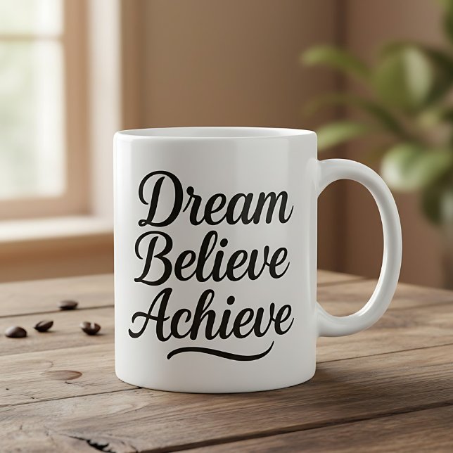 Taza De Café Dream Believe Lograr Cita Motivacional (Subido por el creador)