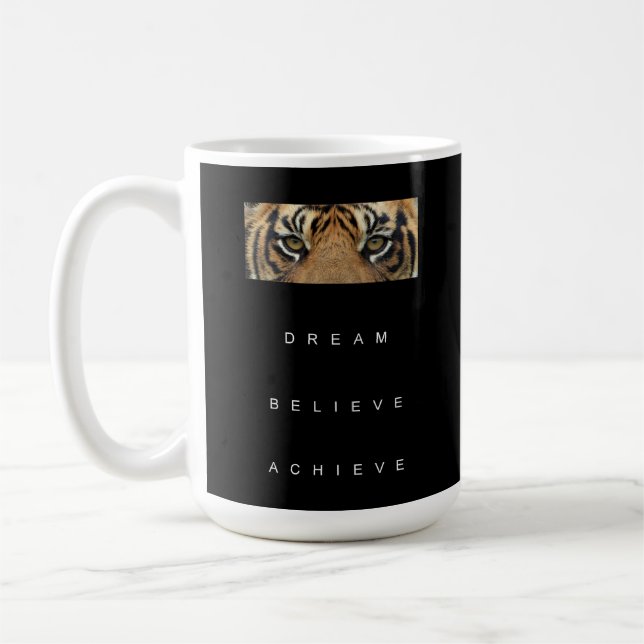 Taza De Café Dream Believe Lograr una oferta de éxito motivacio (Izquierda)