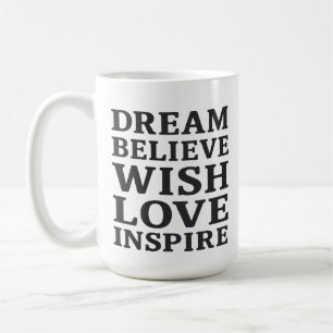 Taza De Café Dream Belim Wish Love Inspire Motivational Cita