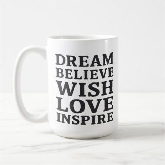 Taza De Café Dream Belim Wish Love Inspire Motivational Cita