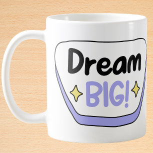 Taza De Café Dream Big Inspirador Purple Spebble Bubble