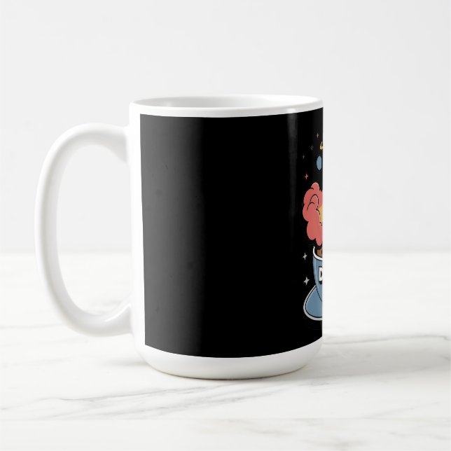 Taza De Café Dream Fuel Graphic: Rocket Launching from Coffee  (Izquierda)