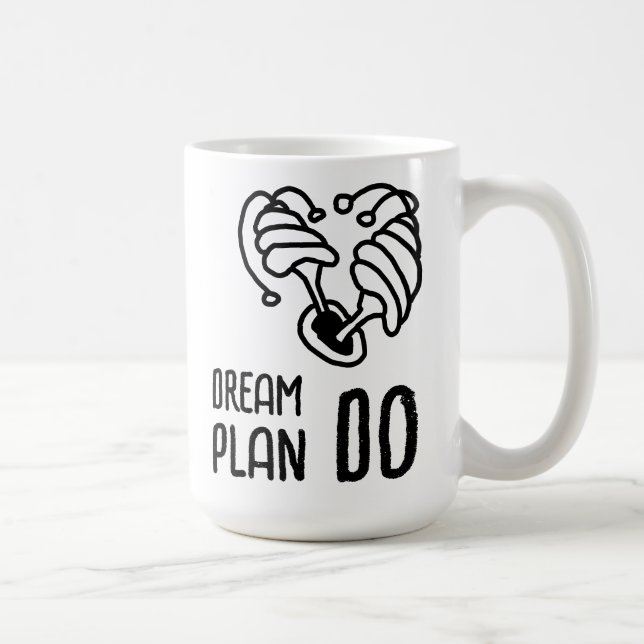 Taza De Café Dream Plan DO Mushroom lineart (Derecha)