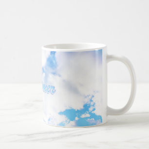 Taza De Café Dreamer puffy nubes blancas y cielo azul
