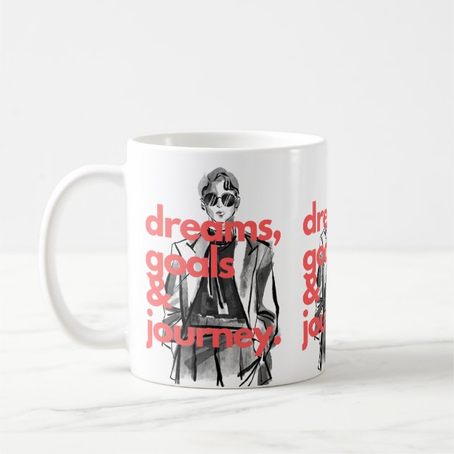 Taza De Café Dreams Goals And Journey Mug (Izquierda)